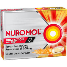 Nuromol Dual Action Liquid Caps 20s