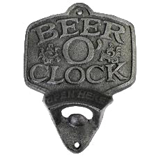 Cast Iron 15cm Beer Oclock Bottle Opener