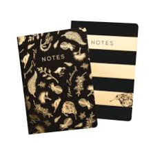 Parrs Notebook Birds Black & Gold 2pk