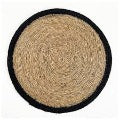 Seagrass/Jute Round Placemat Black/Natural