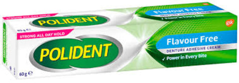 Polident Flavour Free Denture Adhesive Cream 60g