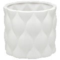 White Diamond Pattern Ceramic Planter