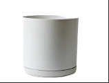 White Ceramic Cylinder Pot 15x13