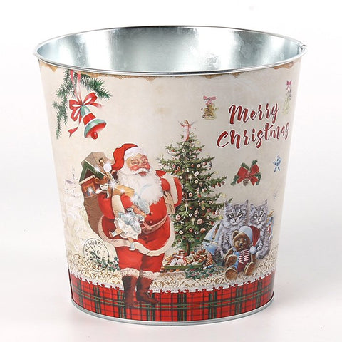 Metal Pot Cover Santa