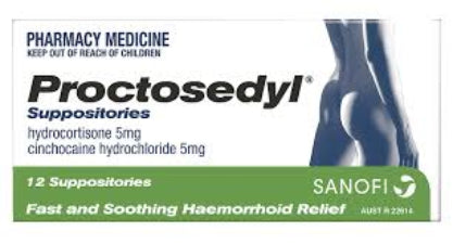 Proctosedyl Suppositories 12s