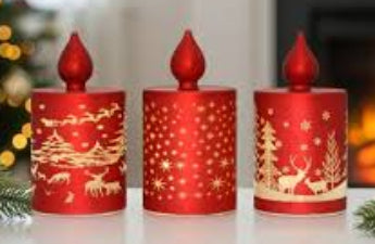 Red Candle LED Red 14cm
