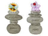 Inspirational Rock with Flowers 14cm