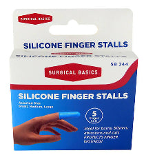 Silicone Finger Stalls Assorted Sizes 5 pack