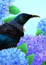 Sophie Blokker Rimu Veneer Gift Box Peeping Tui Hydrangea
