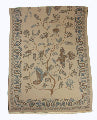 Scarf Beige Reversible Bird Fringed
