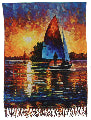 Scarf  Boat in Sunset