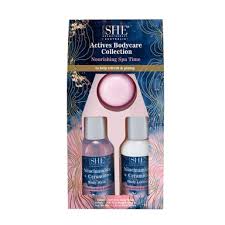 She Aromatherapy Bubble Bath & Wash with Bath Sponge Collagen Hyaluronic Acid 2pc