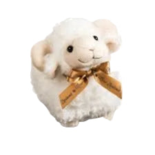 Parrs On Portage Sheep Toy Standing with Tan Ribbon 18cm