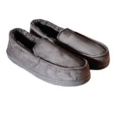 Mens Slippers Dark Grey Full Back L 11-12