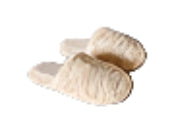 Women Slippers Beige Fluffy Slip On Sm 7-8