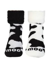 Comfort Socks Kiwiana Moo Black on White