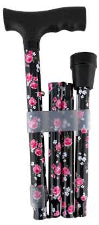Walking Stick Folding Adjustable Rose 33-37 inches