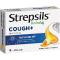 Strepsils Lozenges Herbal Cough Honey & Lemon 16s