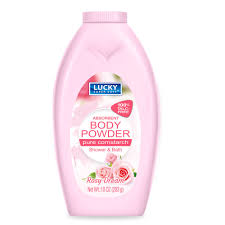 Lucky Corn Starch Talcum Rose 283g