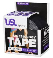 USL Premium 3NS Kinesiology Tape Black 5cmx5m