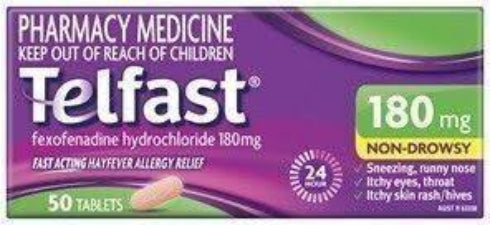 Telfast Tablets 180mg 50s