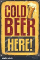 Tin Sign - Cold Beer