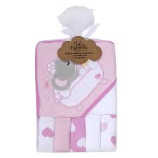 Hooded Towel & 5 Wash Cloths Elephant