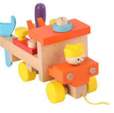 Wooden Colourful Screw Car