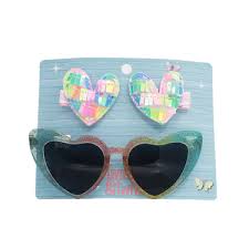 Twinkle & Twirl Sunglasses & Clip Set Rainbow Heart