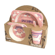 Bamboo Feed Set Unicorn 5pc