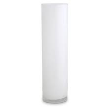 Cylinder Vase Large Opal White Glass