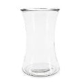 Glass Vase Concaved Clear