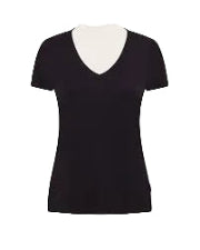 Boody Women V-Neck T-Shirt Black Small