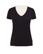 Boody Women V-Neck T-Shirt Black Large