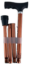 SB Walking Stick Fold Adjustable Gold 33-37 SB723