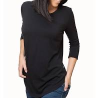 BOODY 3/4 Sleeve Top Black Small
